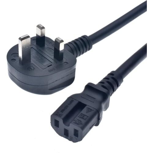 UK BS1363 To IEC 320 C15 AC Power Pord, Hongkong/Singapore/Malaysia Standard C15 Outlet Plug Extension Cable 2m/6.6ft, 13A/250V