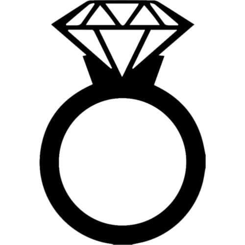 Diamond Wedding Ring Silhouette Vinyl Car Stickers Love Car Decals Modern Romantic Decor Waterproof L358