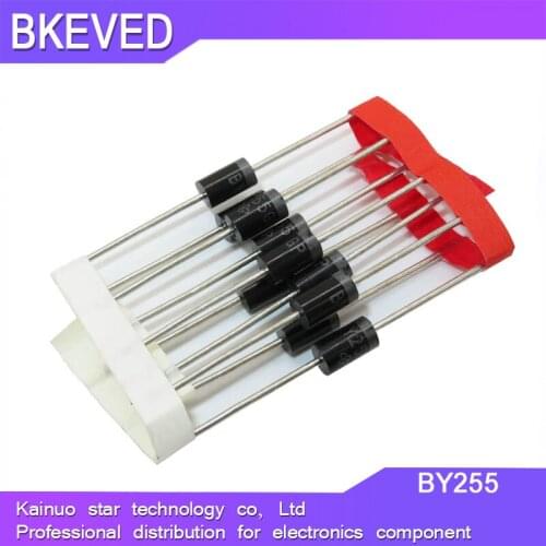 20PCS BY255 Rectifier Diode 3A 3000mA 1300V DO-201 New Original