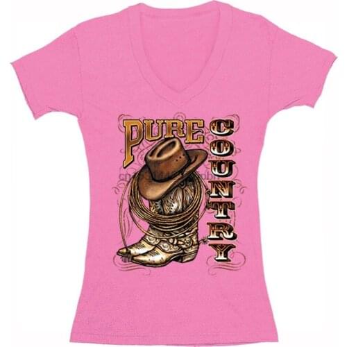 XtraFly Apparel Womens Pure Country Cowboy Hat Boots Lasso Cowgirl Music South Southern Pride T Shirt