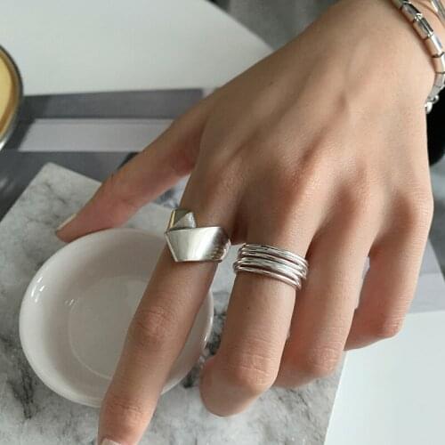 Female Silver Plated Ring Vintage Irregular Finger Jewelry Fashion Party Open Rings For Women Wedding Bands Office Gifts Bague