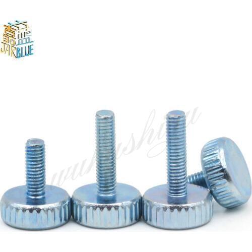 1-5Pcs DIN653 GB835 M3 M4 M5 M6 M8 M10 Knurling Flat Head Knurled Thumb Screw Hand Tighten Computer Screws