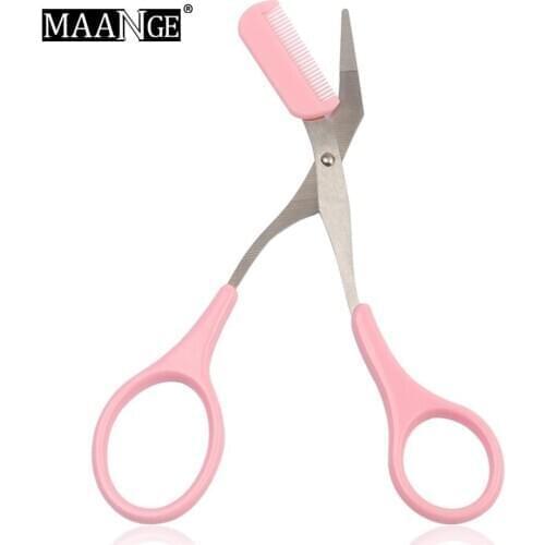 1Pcs Eyebrow Trimmer Scissors With Comb Lady Woman Men Hair Removal Grooming Shaping Shaver eye brow trimmer Eyelash Hair Clips