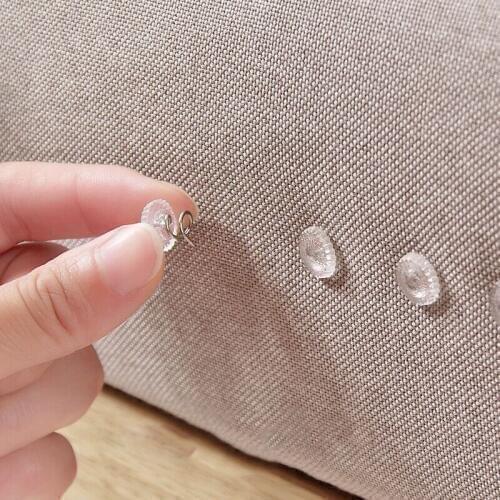 10/20/40pc Sofa Pincushions Pins Transparent Rotates Clip Fixes Quilt Crystal Buckle Bed Sheets Anti-slip Buckle Home Decoration