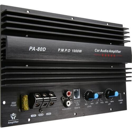 12V 1000W Amplifier Board Mono Car Audio Power Amplifier Powerful Bass Subwoofers Amp for Car Modification PA-80D