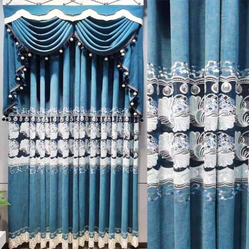 2021 New Modern Minimalist European High-end Hollow Embroidery Living Room Bedroom Finished Custom Curtains Can Be Customized