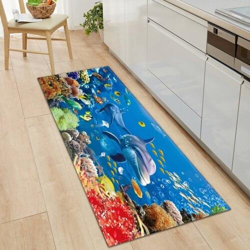 3D Fish Carpet Kitchen Mat Door Mat Bedroom Floor Decoration Living Room Carpet Corridor Balcony Bathroom Non-slip Carpet