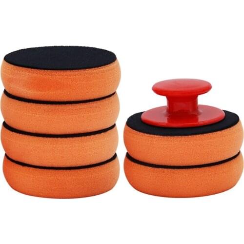 5PCS Car Wash Wax Polish Pad Polishing Pad Sponge Car Cleaning Cloth Microfiber Applicator For Auto Polisher Waxing Sponge