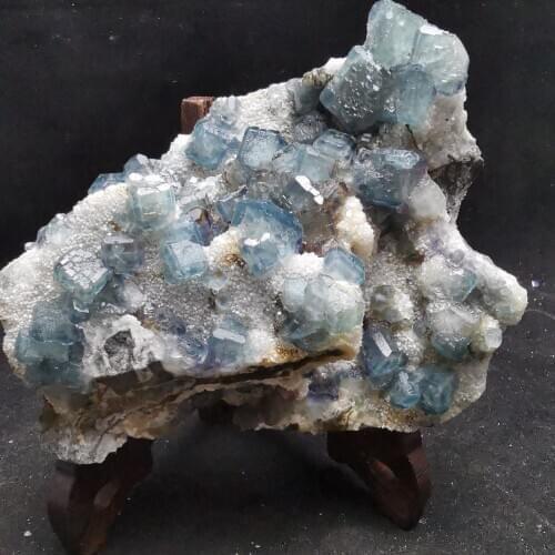861gNatural green blue fluorite, crystal mineral crystal specimen