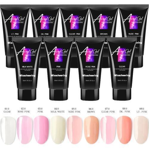 9Pcs*30ML Nail Builder Extend Poly Nail Gel Polish Varnish For Nail Extension UV Gel LED Sculpting Hard Poly Lacquer Manicure