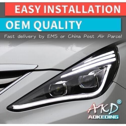 AKD tuning cars Headlight For Hyundai Sonata8 Sonata 8 MK8 2011-2014 Headlights LED DRL Running lights Bi-Xenon Beam Fog lights