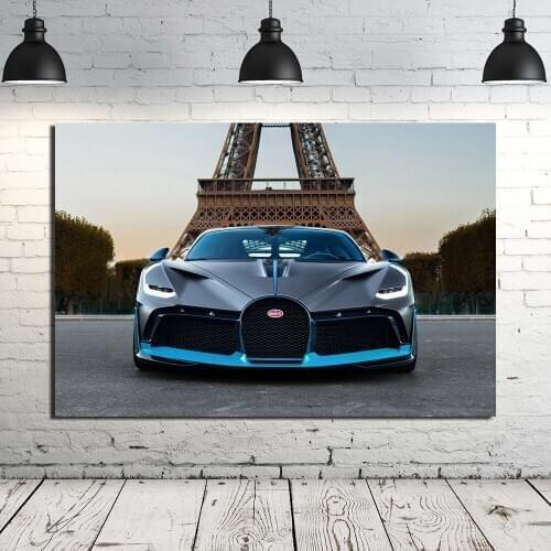 Vehicle Poster Bugatti Divo Supercar Canvas Paintings Wall Art Cloth Fabric Prints for Living Room Home Decor