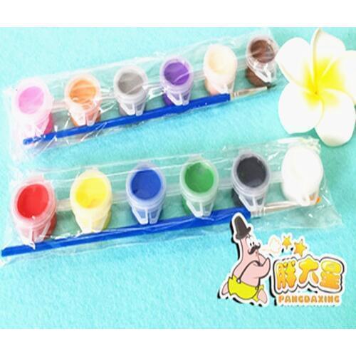 Children educational toy finger painting tool kit Painting with Six Colors Pigment,Children Art Diy Toys Give the brush