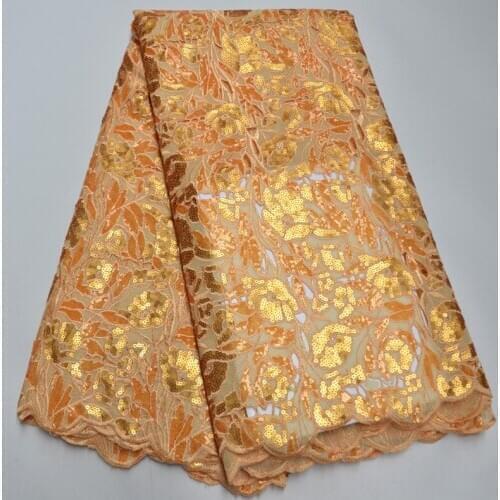 Exclusive 5 yards veritable french lace Korea made African Swiss Organza lace fabric Soft unique shiny Nigerian wedding wear D85
