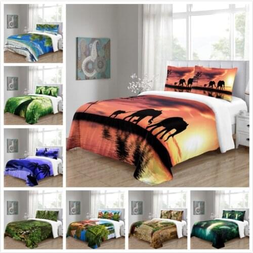 3D Natural Scenery Bed Sheet Duvet Cover Pillowcase 3pcs Queen Bedding Sets Home Textile