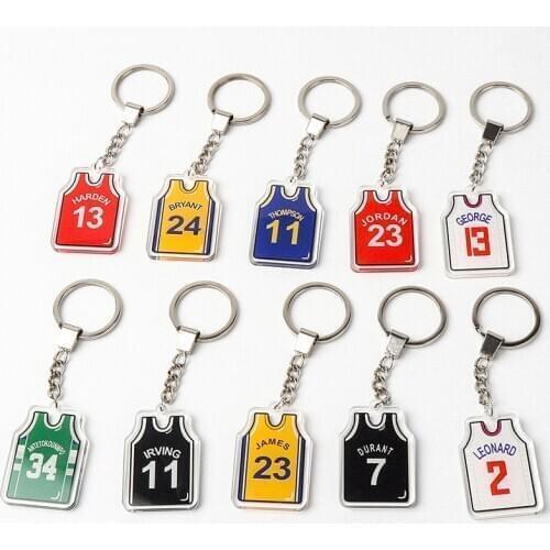 Creative Jersey Keychain Pendant Key Chain Gift Basketball Fan Jewelry Basketball Lover Trinket Gift