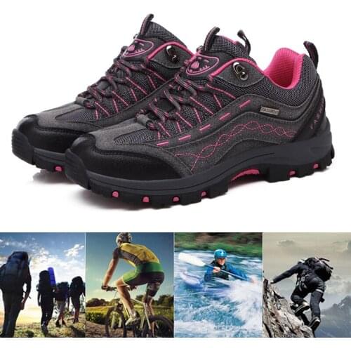 Men Women Durable Hiking Shoes Trekking Breathable Outdoor Casual Mountain Sneakers Unisex Comfortable Classics Style Non-Slip