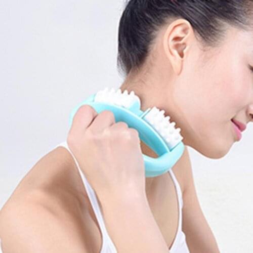 Body Massage Roller Anti Cellulite Roller Massager Pain Relief Anti Cellulite Manual 2 Wheels Neck Cellulite Treatment Massager