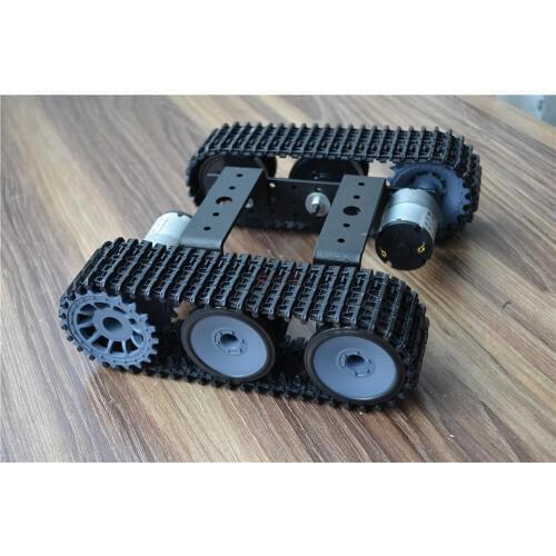 Metal Mini Tank CarAlloy Chassis/Frame/Structure Plastic Wheel For Robot Education Modification DIY Robotic Tank Model RC Toy