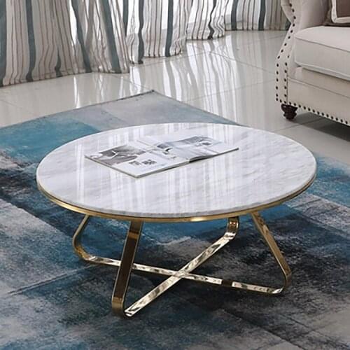 Italian style marble stainless steel living room size apartment rock slab gold customized personality creative round light