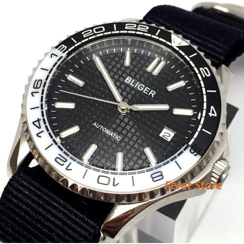2020 new BLIGER 41mm Mens New Top Mechanical Watch Sapphire Crystal black dial Ceramic Bezel Mens Automatic Movement Watch
