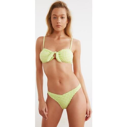 Trendyol Textured V Cut Bikini Bottom TBESS21BA0248