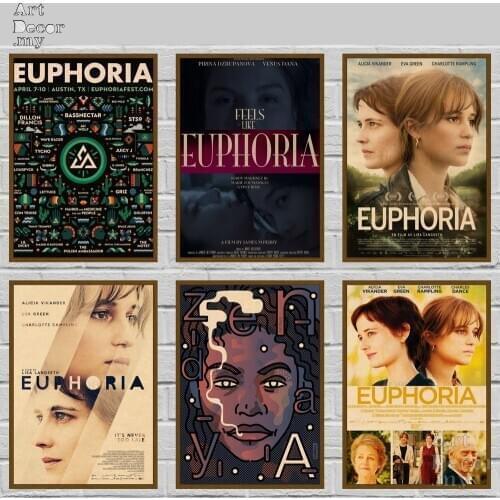 Tv Show Euphoria Retro Kraft Paper Movie Poster For Home Art Decoration Posters