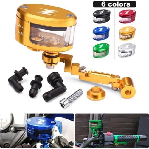 CNC Motorcycle Brake Fluid oil Reservoir Cup tank +support bracket For Kawasaki Z800 Z650 Z900 Z400 Z1000 Z1000R Z1000SX Z900RS