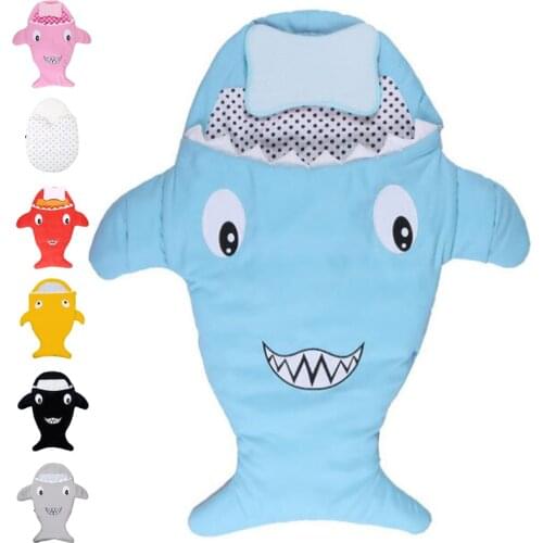 Sleeping Bag Baby New Arrival Cute Cartoon Shark Newborn Sleeping Bag Winter Babies Sleep Sack Warm Baby Blanket Warm Swaddle