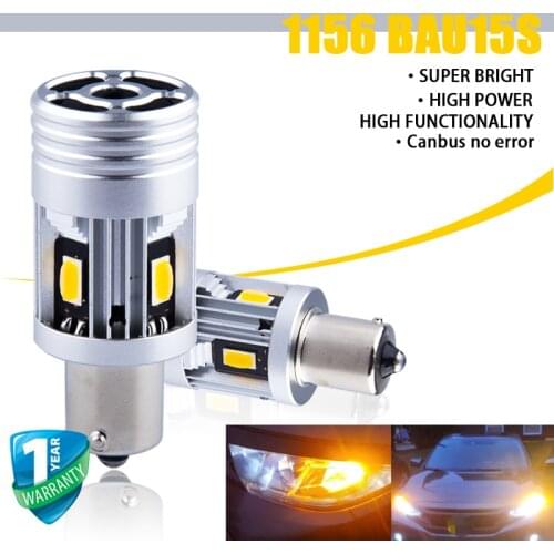 1156 BAU15S P21W Super Bright LED Signal Bulb 12V 7035 Chip 4SMD No Hyper Flash W21W Car Lamp Turn Light LED Lamp 3500LM