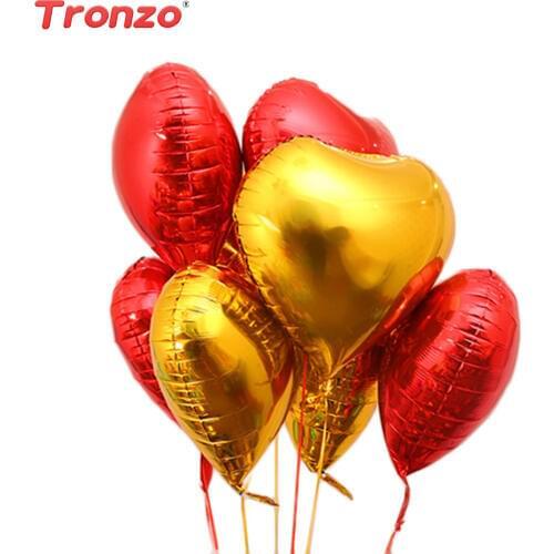 Tronzo 10Pcs Love Heart Marriage Balloons 18Inch Wedding Decoration Happy Birthday Party Supplies Wedding Helium Foil Balloon