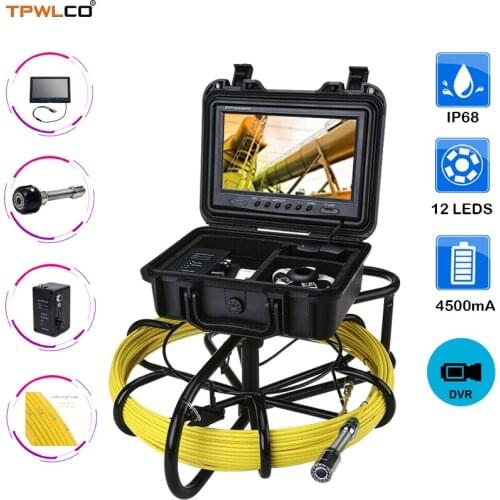 20m 23mm Waterproof Video Camera With 12pcs LEDS Sewer Drain Industrial Endoscope Camera System DVR Recording