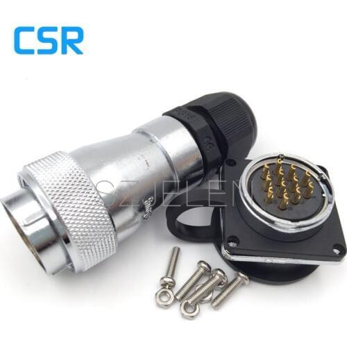 WF28 serie 12 pin waterproof connector IP67 male female connector, Mechanical power cable panel mount connector 12pin