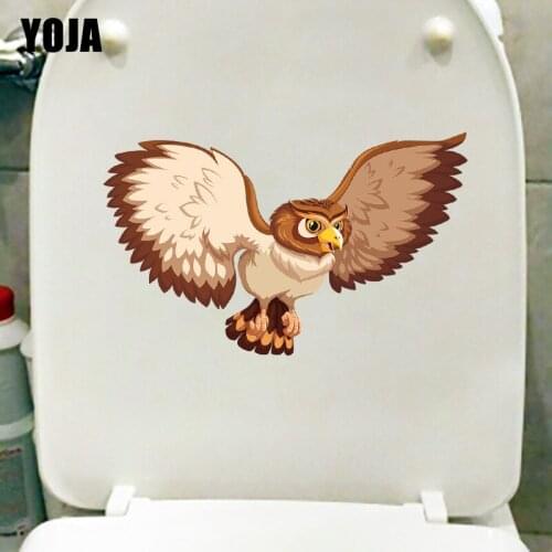 YOJA 22.8×14.3CM Flying Owl Bedroom Wall Sticker Creative Cartoon Home Toilet Decor WC Accessories T1-2702