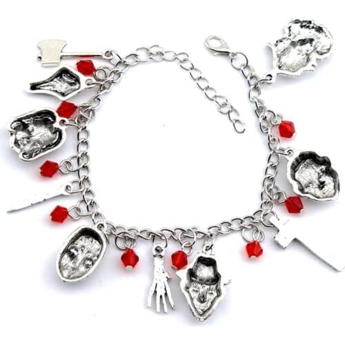 1pcs Horror Charm Bracelet Halloween Bracelets Horror Skull Gifts Head Jewelry Bracelets P9Q3