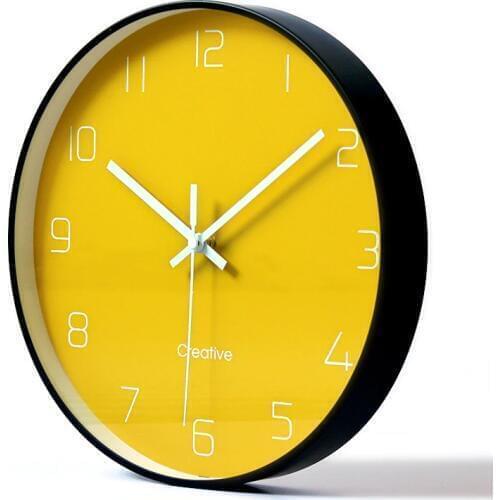 Yellow Wall Clock Lime Modern Kitchen Clock Watch Home Decor Living Room Clock Tropical Fruit Wall Art Timepieces 50A029