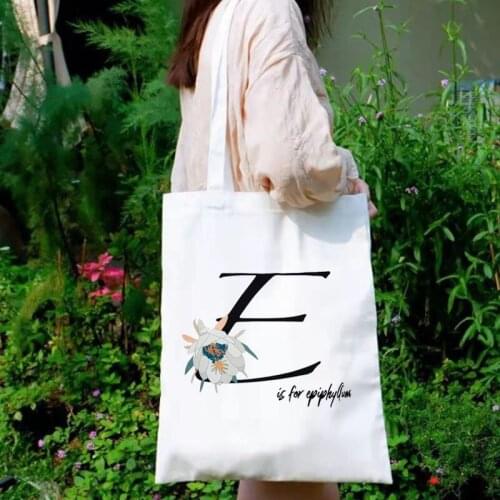 Women Canvas Tote Bag Fashion Shoulder Bag Flower Printing Ladies Shopping Bags Bolso De Compras Bolso Femenino