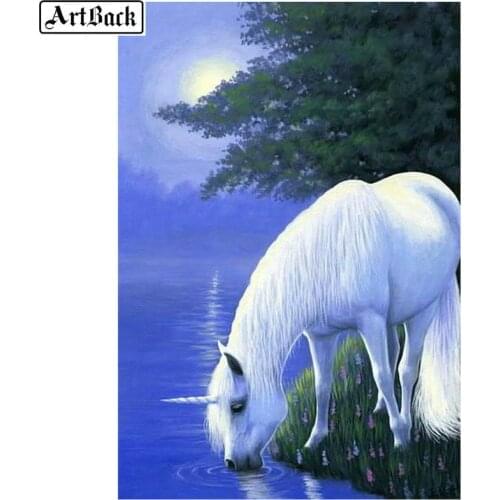 Animal 5d diy diamond painting white unicorn full square drill 3D diamond mosaic new arrival diamond embroidery wall sticker