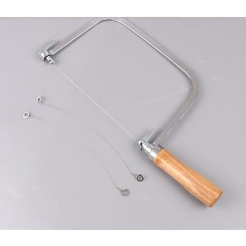 1 PC Soap Kits Soap Loaf Wooden Stainless Steel String Cutter Saw Cutting Knife With 2 Strings For Soap Candle Wax Making