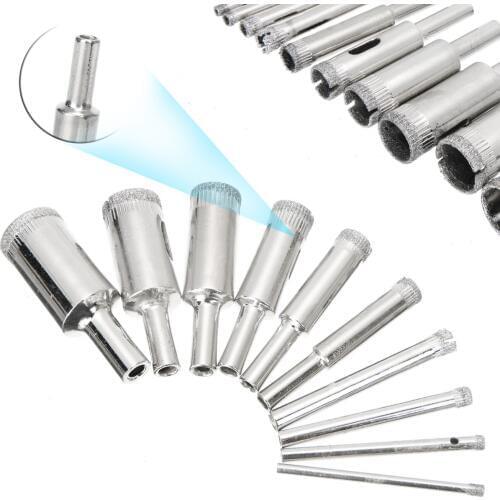 10pcs Glass Cutter Tools Glass Opening Drill Bit Drilling Hole Tiles Marble Cutting 3/4/5/6/8/10/12/14/16/18mm