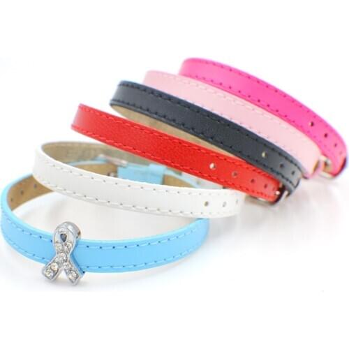 10Pcs/Lot PU Leather Bracelet For Women Jewelry 8mm Slide Charms Bracelet Making Wristband Belt Pet Collar DIY Accessories Gift