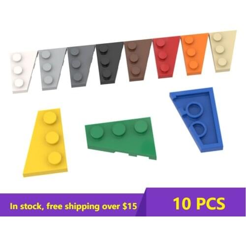 10PCS 43723 2x3 Wedge Plate (Left) Compatible With Assembles Particles For Building Blocks Parts DIY Educational Gift Toys