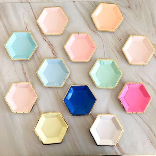 10cm Mini Plate Party Paper Plates Disposable Tableware Birthday Party Wedding Decor kids Party Supplies Pink Small Plates Sets