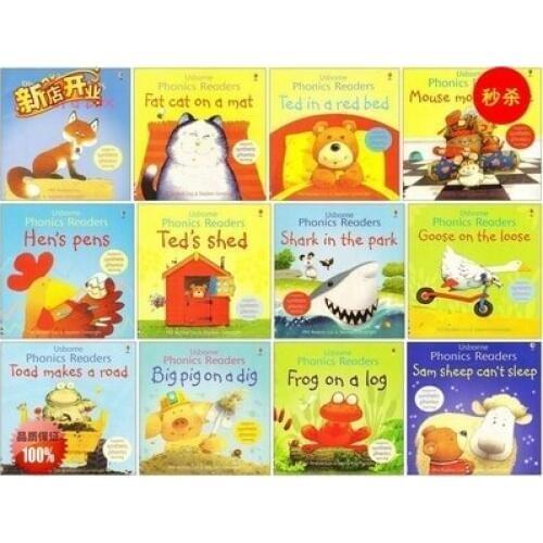 12 books/set Phonics Readers Picture Books Children story book children Early Educaction English reading Book for baby