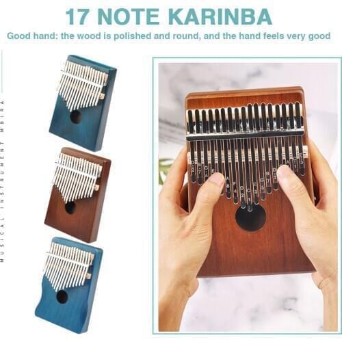 17 Keys Kalimba Wood Mahogany Mbira Thumb Finger Piano Musical Instrument Body Musical Instruments Kalimba Piano Christmas Gift