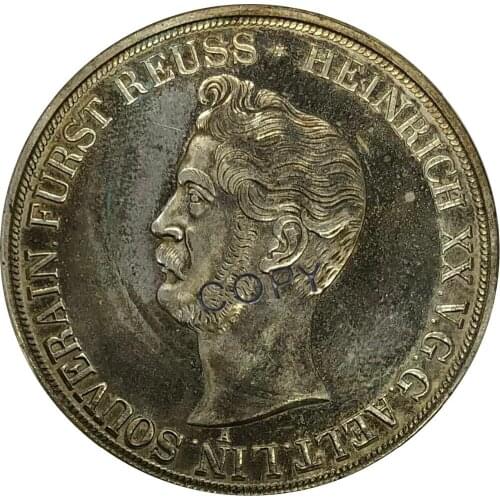 1841 A Germany 2 Thaler 3 1/2 Gulden Heinrich Cupronickel Plated Silver Copy Coin