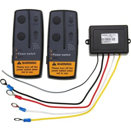 2.4G 12V 24V 100FT Car Wireless Winch Electric Remote Control With Manual Transmitter Twin Handset For Truck ATV Truck Vehicle