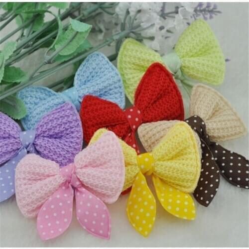 20pcs Padded Flower Ribbon bows wedding/appliqeus lots mix A191