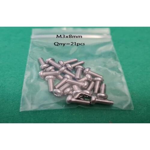Custom Packing 21pcs screw M3x8 T10 ISO 14583 SUS 304