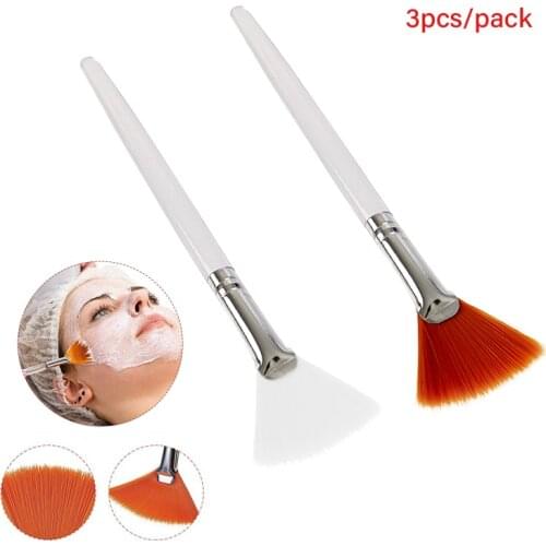3pcs/set Practical Facial Brushes Fan-shape Makeup Brushes Soft Portable Cosmetic Beauty Tools